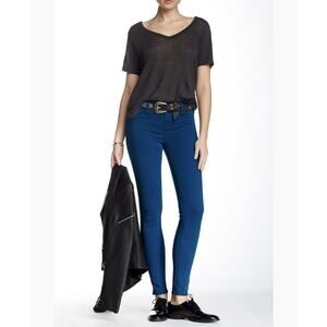 NEW J.BRAND MID-RISE SUPER SKINNY BLUE VELVET PANTS - SIZE 23
